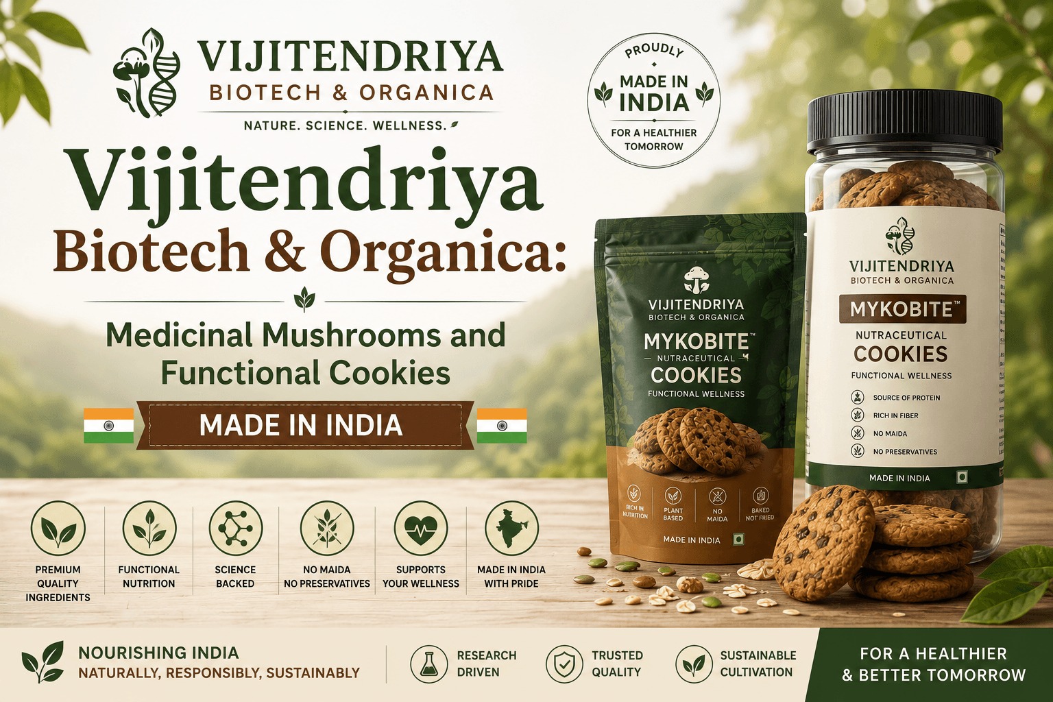 Vijitendriya Biotech & Organica: Medicinal Mushrooms and Functional Foods Made in India